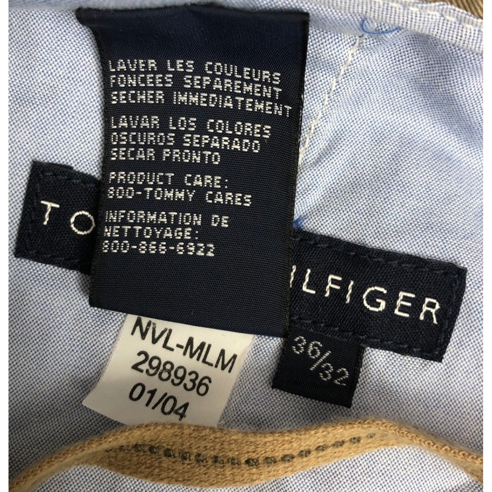 Tommy Hilfiger Mens Vintage 04 Wide Leg Chinos Cream Off-White 36x32 Y2K Baggy - Picture 4 of 10